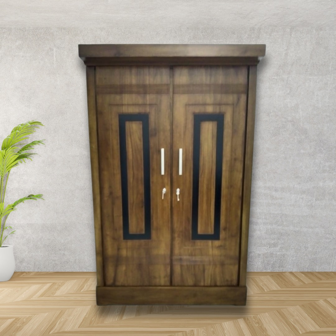 Premium Solid Two Door Teak Wood Wardrobe