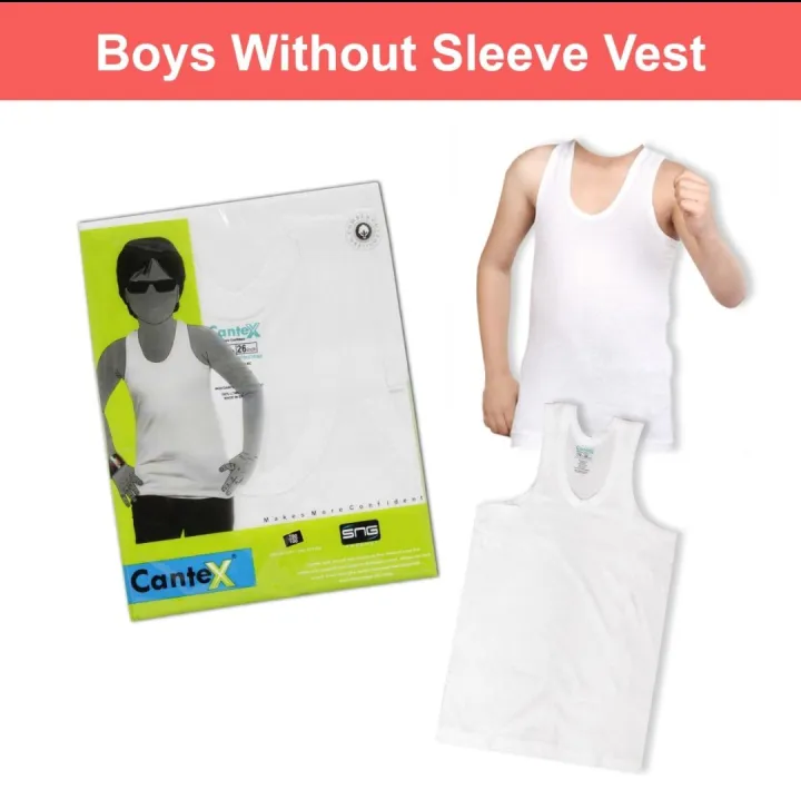 Cantex Boys Sleeveless Vest (20 Inches - 26 Inches)
