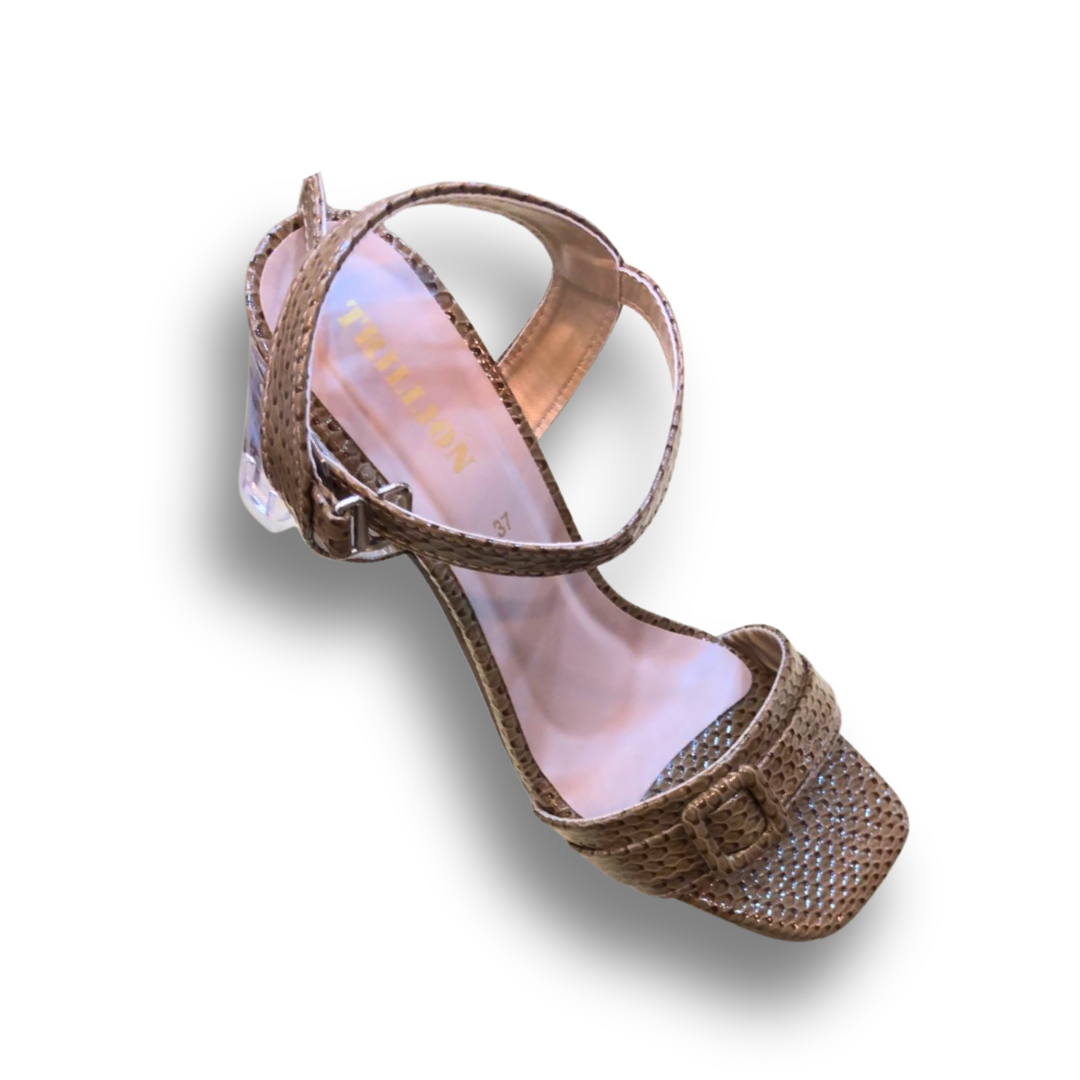 Stylish Buckle Block Heel Sandal