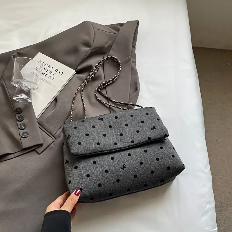 Korean Fashion Plaid Polka Dot Crossbody Bag