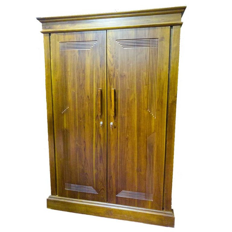 Tifni  Premium Solid 2 Door Teak Wood Wardrobe