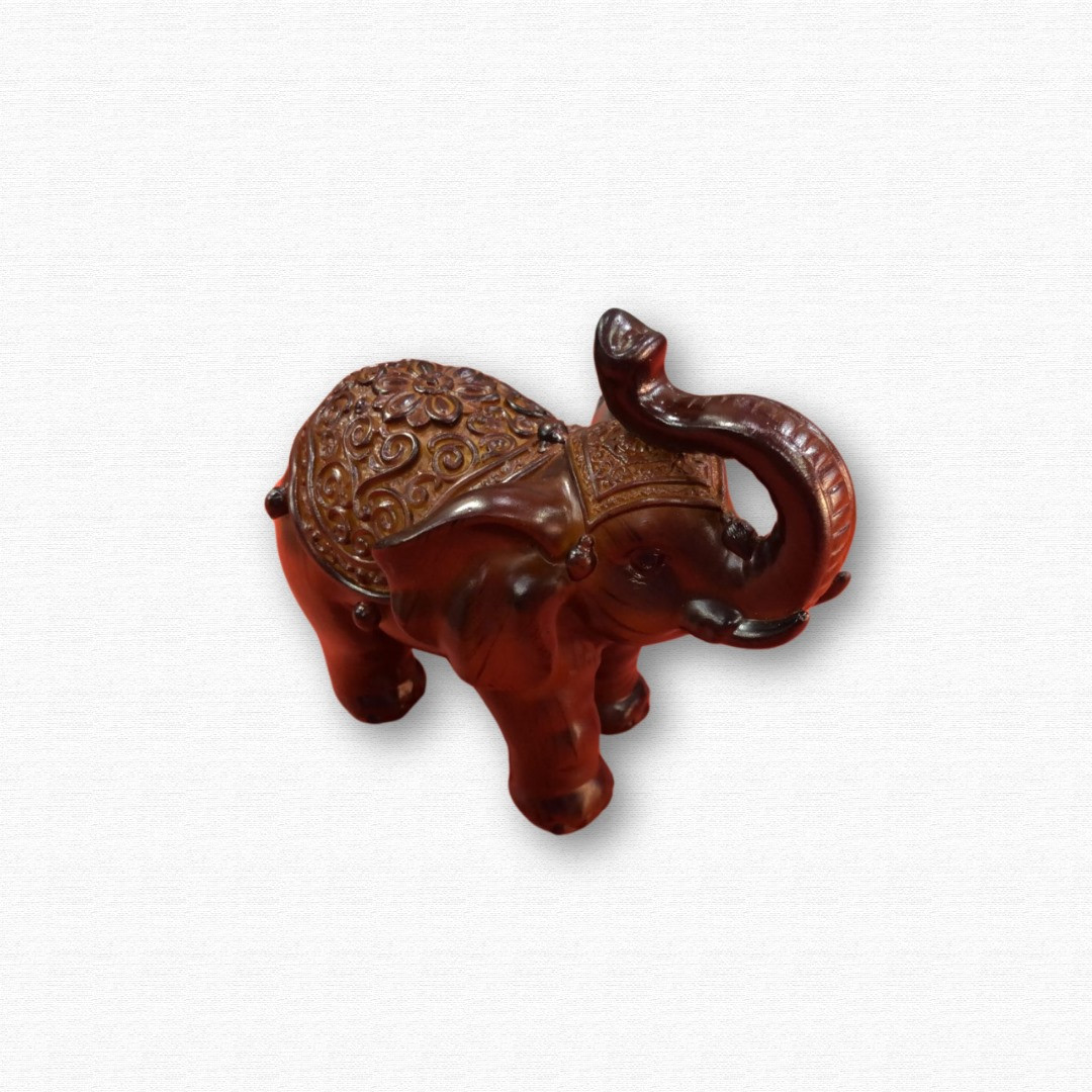 Wood Finish Crafted Elephant Onament