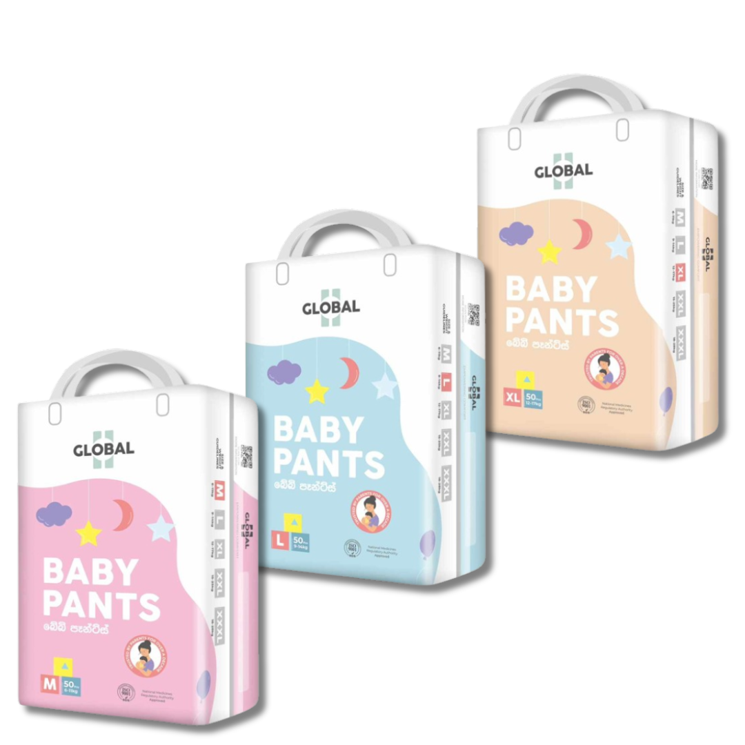 GLOBAL BABY PANTS DIAPERS 50 PCS PACK