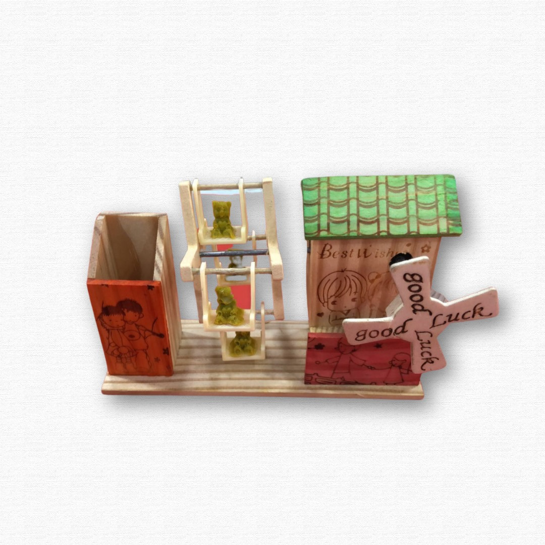 Handmade Wooden Decorative Organizer with Ferris Wheel