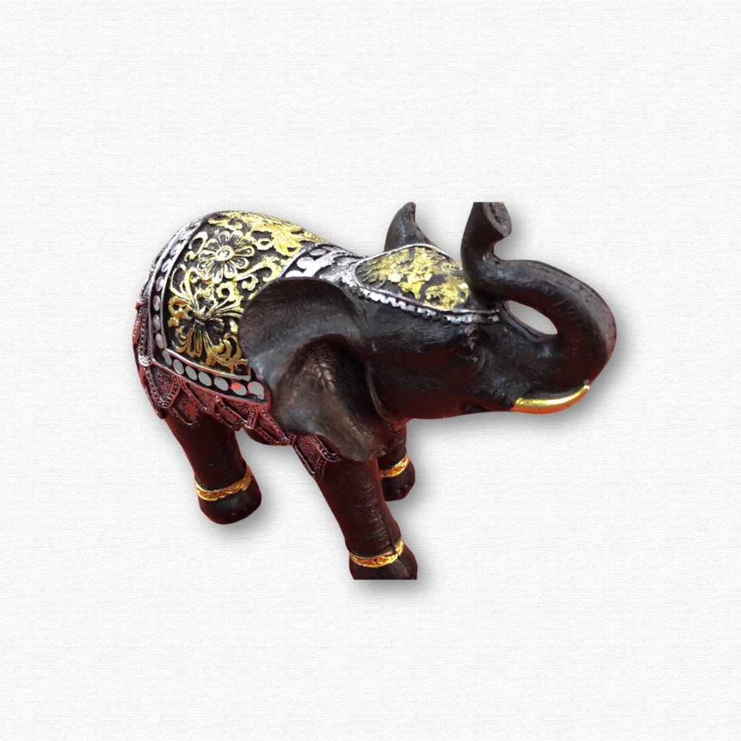 Black And Gold Crafted Elephant Ornament