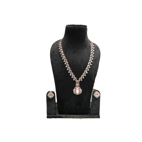 Elegant Silver-Plated Necklace & Earrings Set